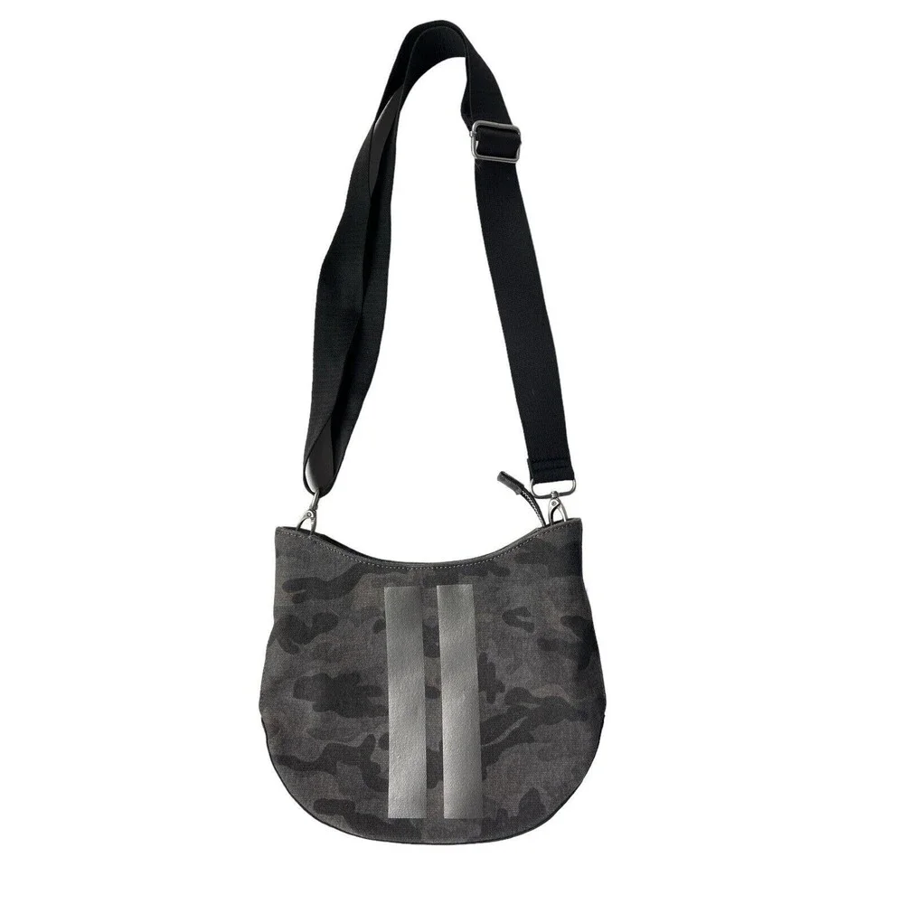 Quilted Koala Kanvas Mini‎ City Bag Gray Camo Canvas Crossbody Bag Guitar Strap